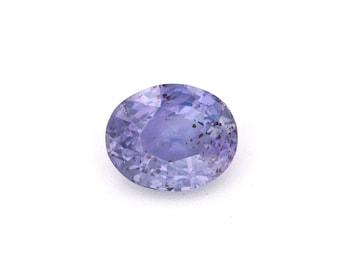 Zafiro de Ceilán sin calentar: piedra preciosa suelta ovalada de color púrpura azulado de 1,10 ct