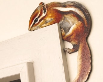 Chipmunk Door Topper – Wooden Animal Door Frame Decor