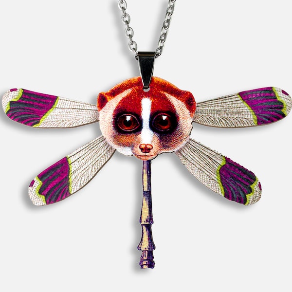LORIFLY ++ Slow Lori Plumplori Lemur Affe Schmetterling Flügel Libelle Fantasietier vintage Geschenk