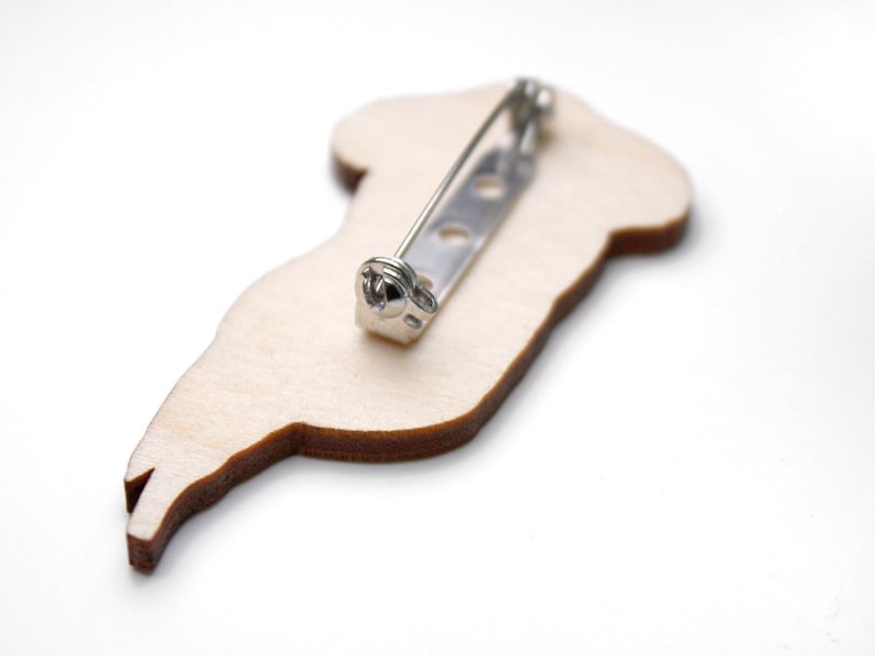 Whimsical Wooden Brooch Pin wood Couture Vintage Etsy