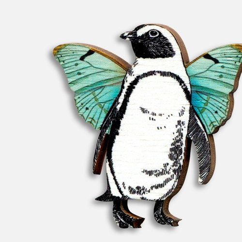 Wooden Brooch Pin Vintage walk on the WILD Side Etsy