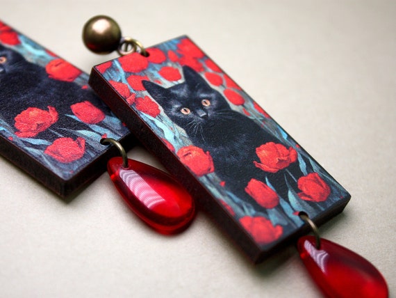 Orecchini Pendenti Papavero Rosso | 2 Paia In Acciaio Inossidabile Design Vintage Per Donna Borfue