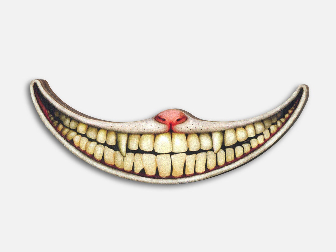 激レア　シャチ　歯？ THIS SMILE ++ ブローチ ピン ジュエリー 猫 チェシャ猫 口 歯