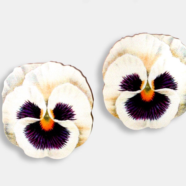 VIOLETS ARE WHITE ++ Ohrringe Ohrstecker mit vintage-Motiv Veilchen Blumen