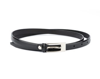 thin black waist belt