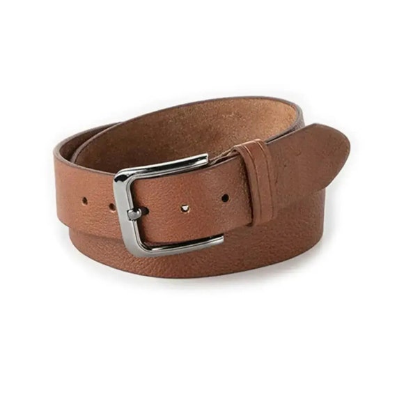 Ceinture homme pour jean en cuir marron clair large et épaisse