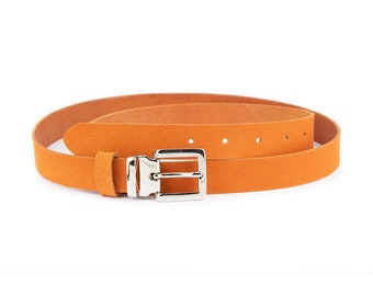 Orange Studded Leather Belt - Etsy