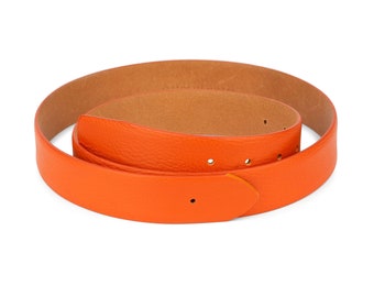 Soft Leather Mens Belt Orange Belt Mens Replacement Belt Straps Mens Belt Straps