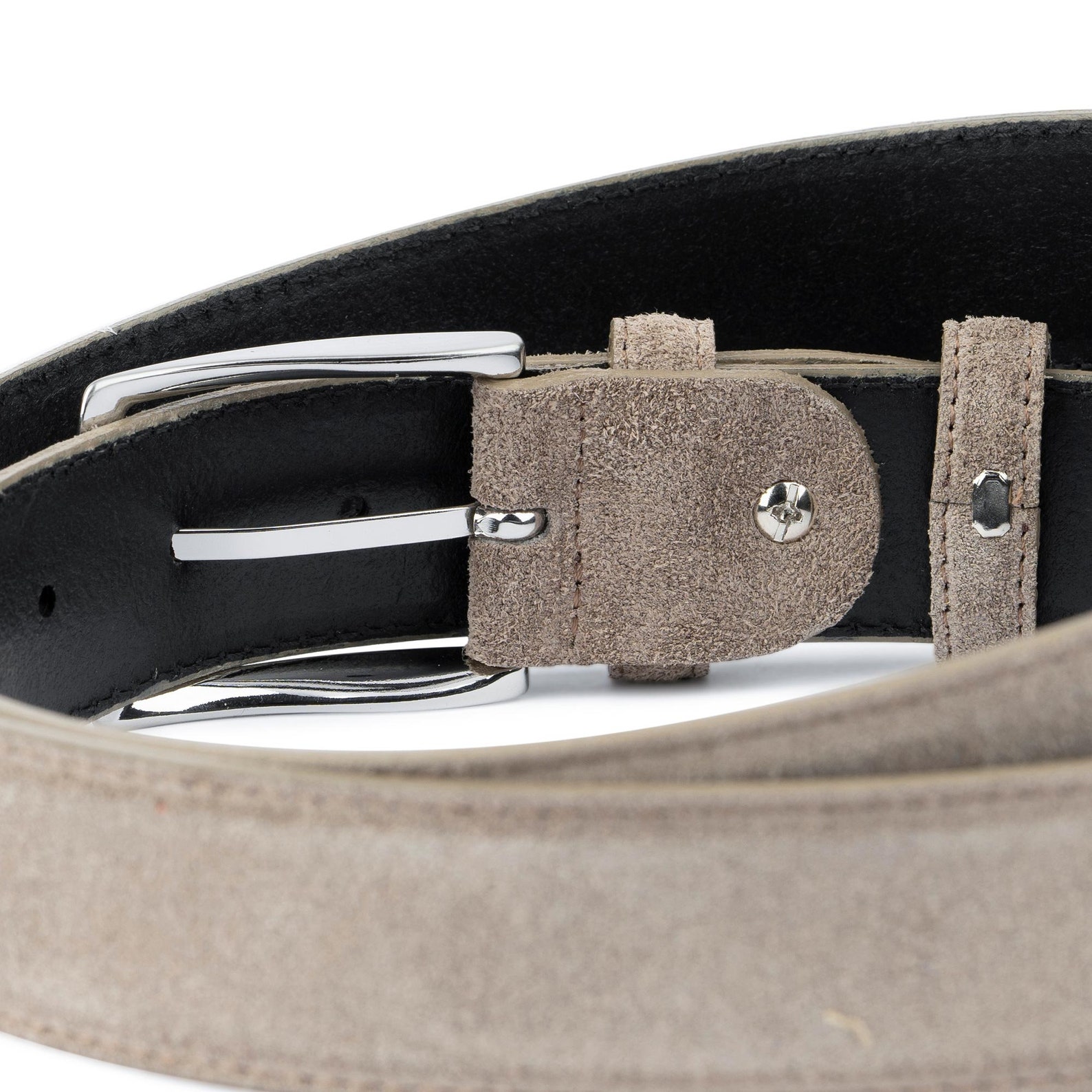 Taupe belt Mens belts Womens Suede belt Taupe leather belt Etsy