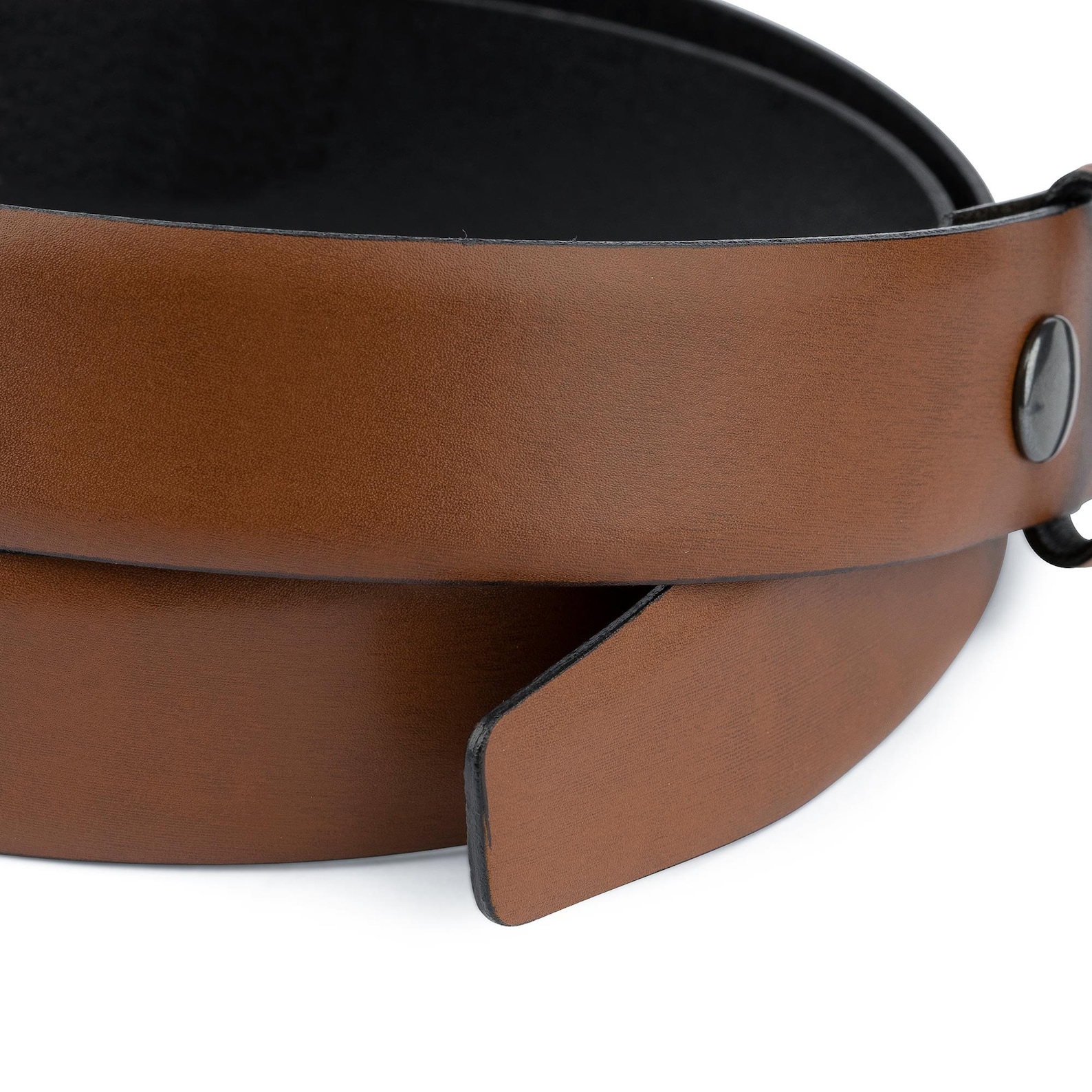 Brown leather belt No buckle Mens belts for buckles Snap on 1 Etsy