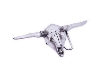 Large Longhorn Head Belt Buckle Silver Heavy Metal Replacement Buckle 40 Mm Metal Buckle For Belt