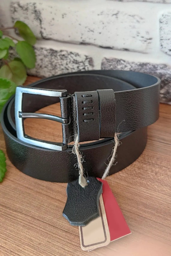Buy Black Leather Gents Belt Very Wide Cm Elegant Jeans Real