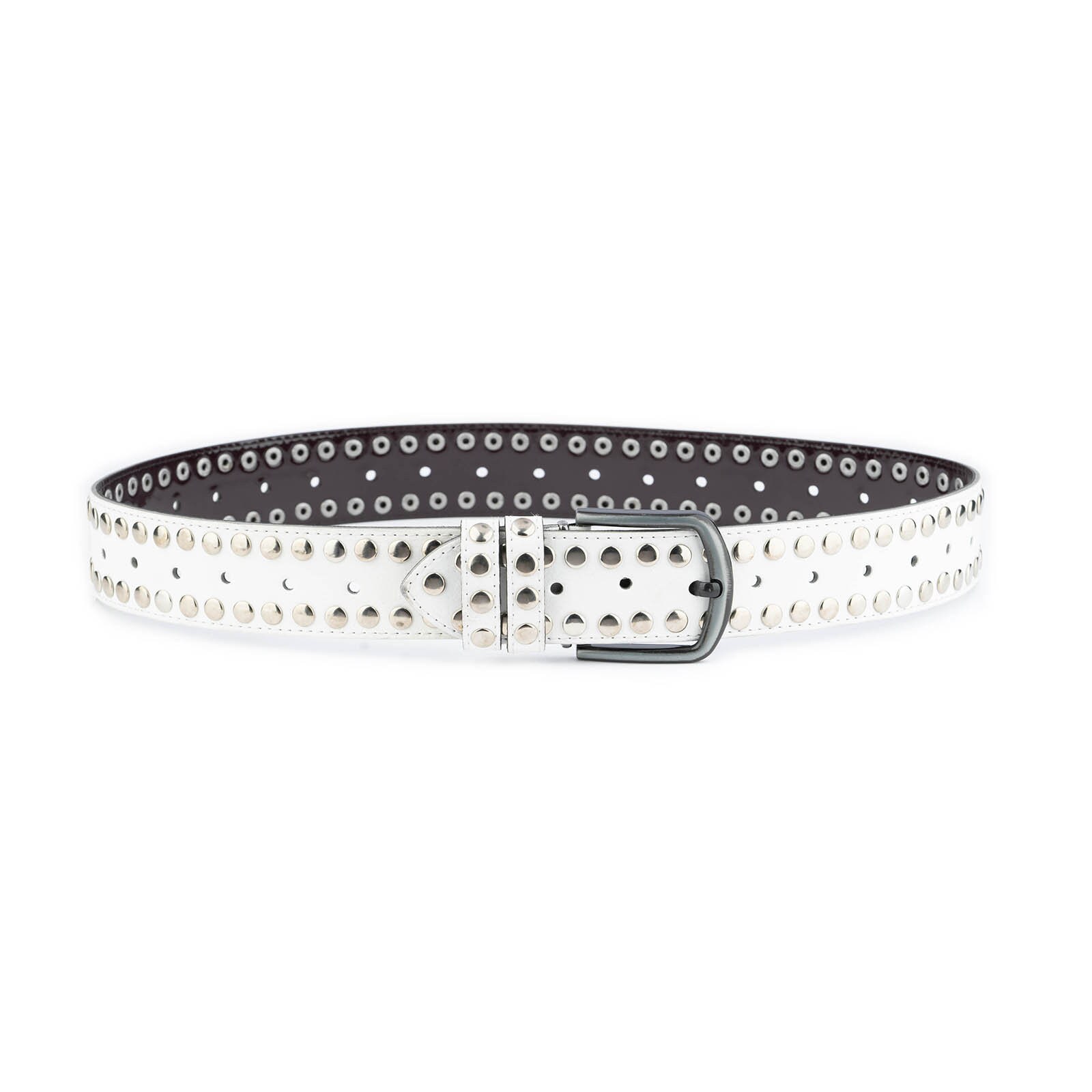 小物 rurumu.double buckle belt White Western Belt Double Buckle - White Double Buckle Belt Womens