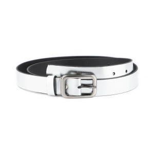 Leather Belt Women's Metallic Silver Platinum Women's Belt
