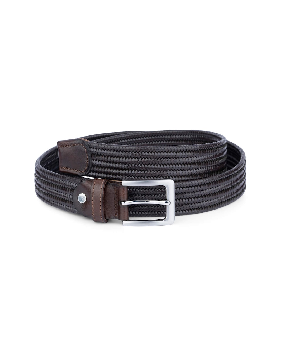 Mens Stretch Belts Mens Leather Stretch Belts Brown Stretch Belt Brown Braided Belt Elastic