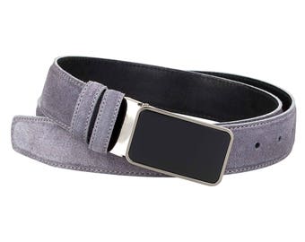 レザーベルト メンズ スエード グレー ジーンズベルト スエードベルト