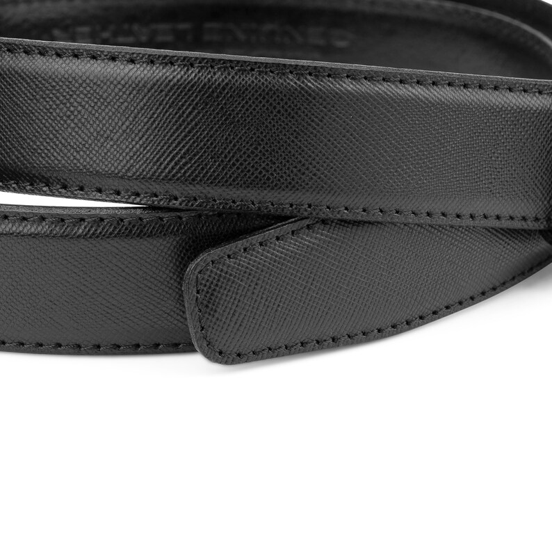 Black Saffiano Leather Belt Strap Mens Belts Replacement belt | Etsy