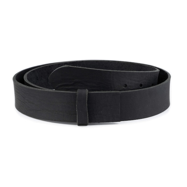 Sangle de ceinture en cuir noir Crazy Horse de 4,0 cm pour homme, Jeans de rechange, sangle de ceinture en cuir épais sans boucle pour les robes