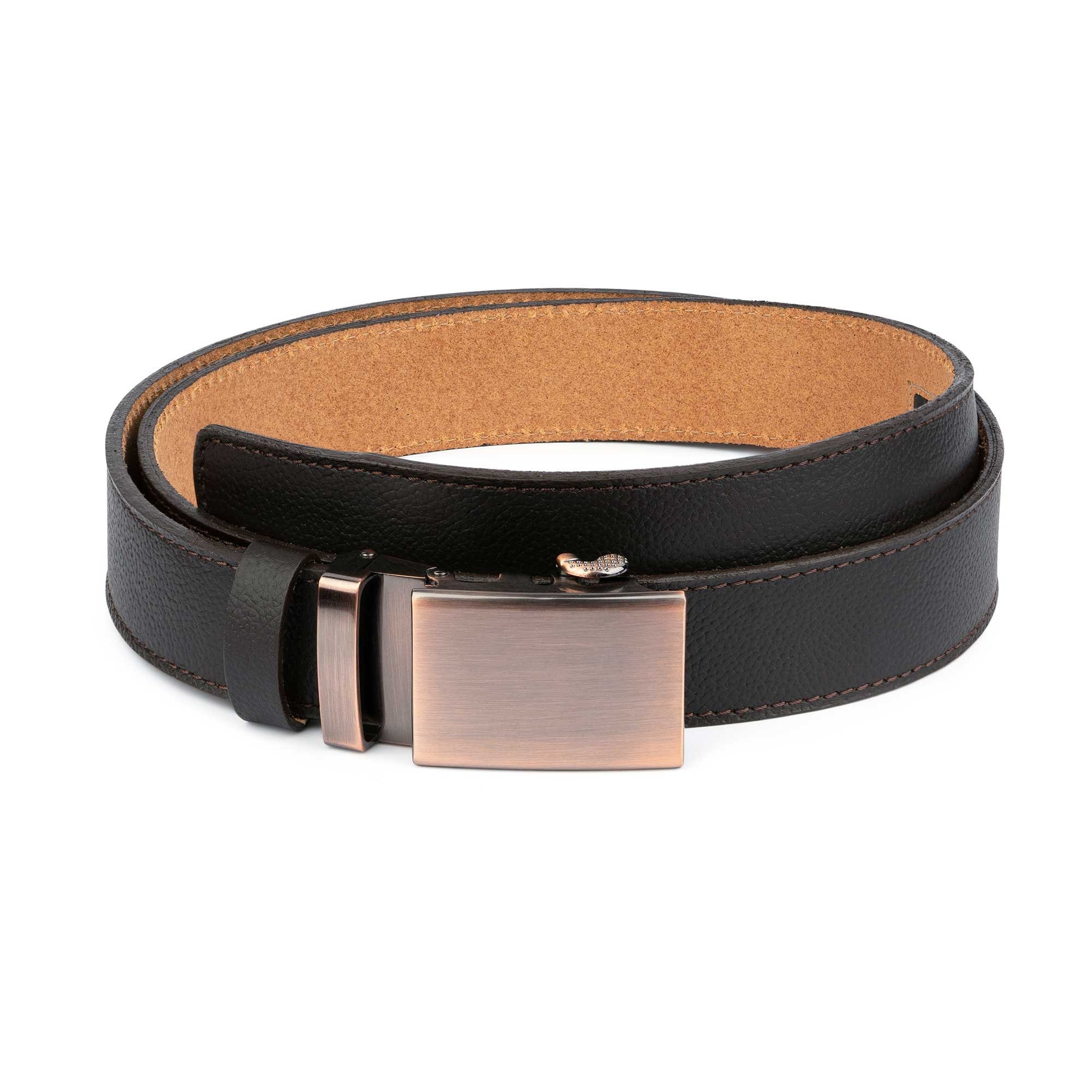 Carbon British Tan Leather Ratchet Belt & Buckle Set - Tough Apparel