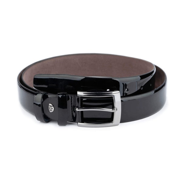 Black Patent Leather Belt Mens - Leather Belt - Men's Suit Belt - Dress Belt Mens - Leather Belt For Men