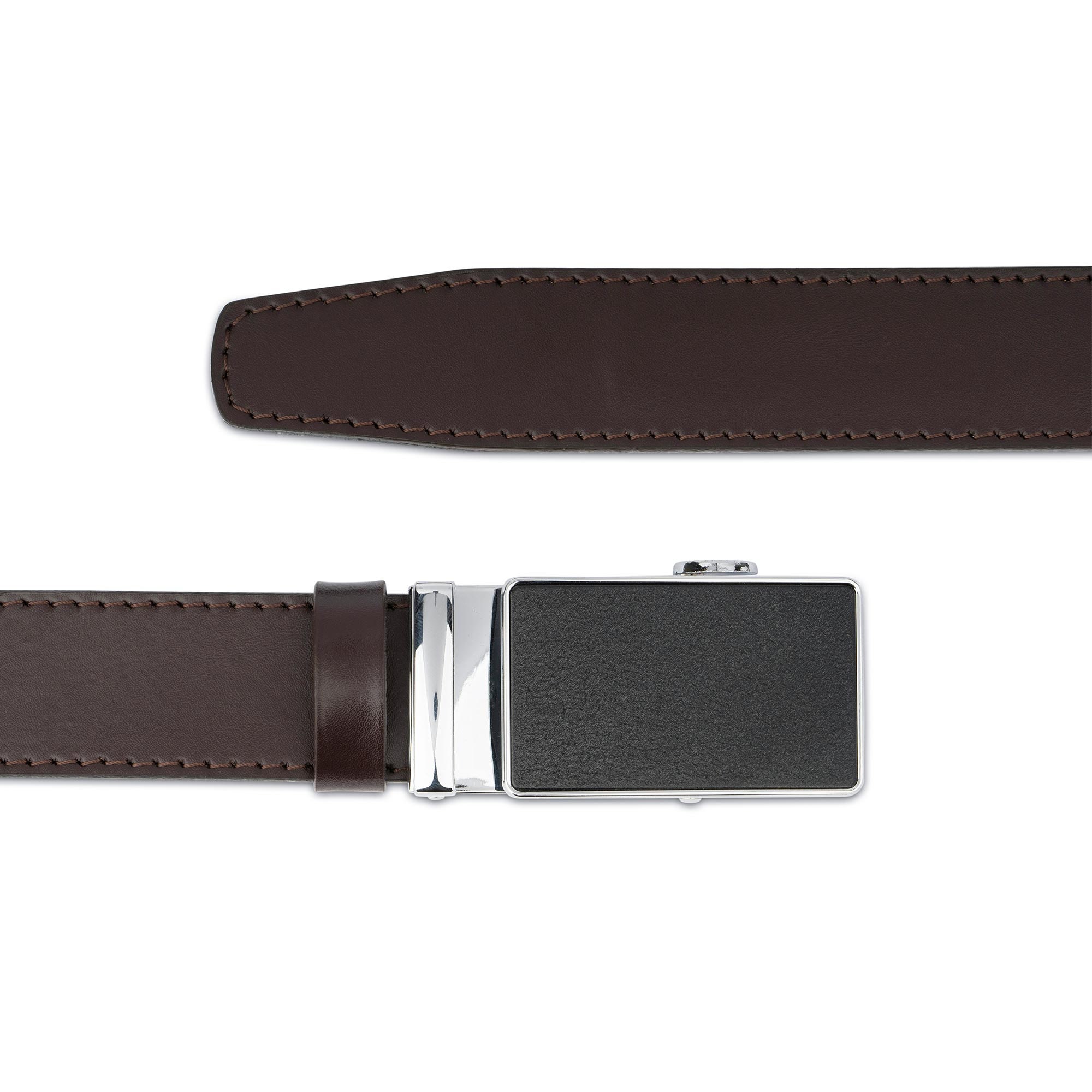 Cintura Uomo HJones In Pelle Multicolore Con Fibbia Automatica A Cricchetto &ndash; Regalo, Taglia Grande