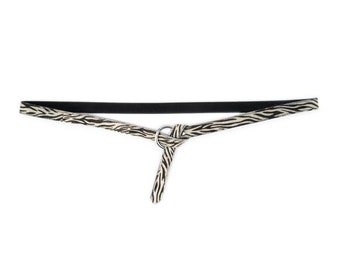 Zebra Belt With Silver Ring Calf Hair Leather Thin Women Buckle Belt Real Leather Dress Belt 2.0 Cm