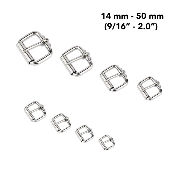 Roller Buckle Heavy Duty Stainless Steel Roller Belt Buckle Single Prong For Belts Collars Bags 14 mm - 50 mm Silver Clothing Accessories