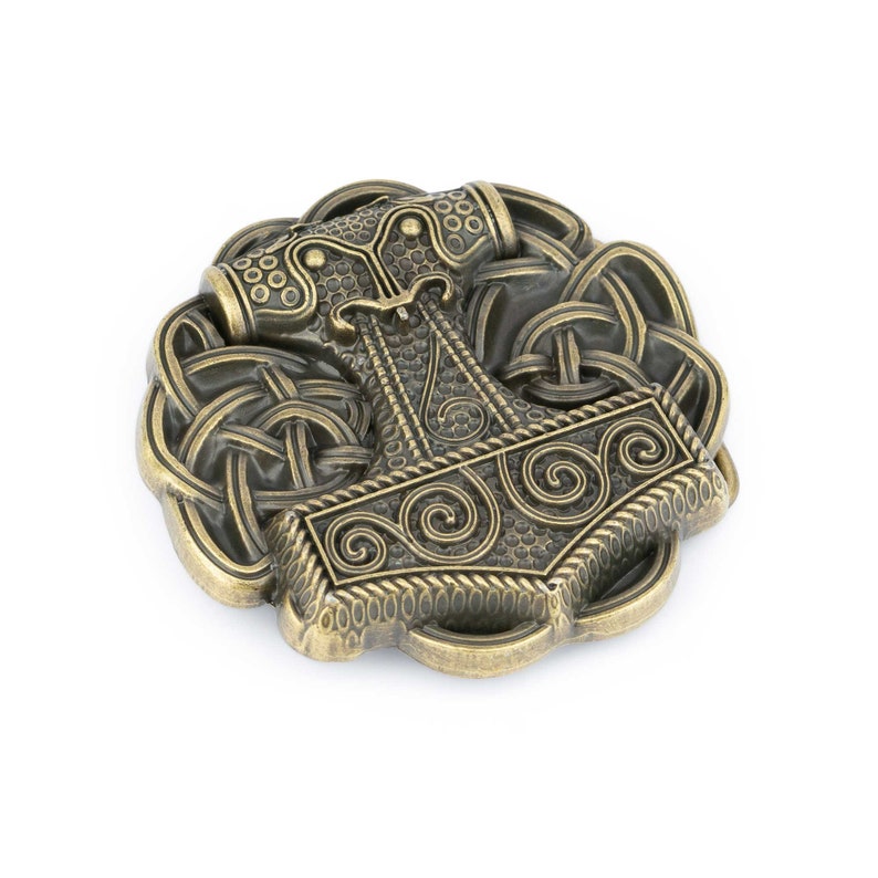 Bronze Buckle Thor/'s Belt Round Belt Buckle Thors Hammer Buckle Norse Belt Buckle Viking Belt Mjolnir Belt Viking Belt Buckle