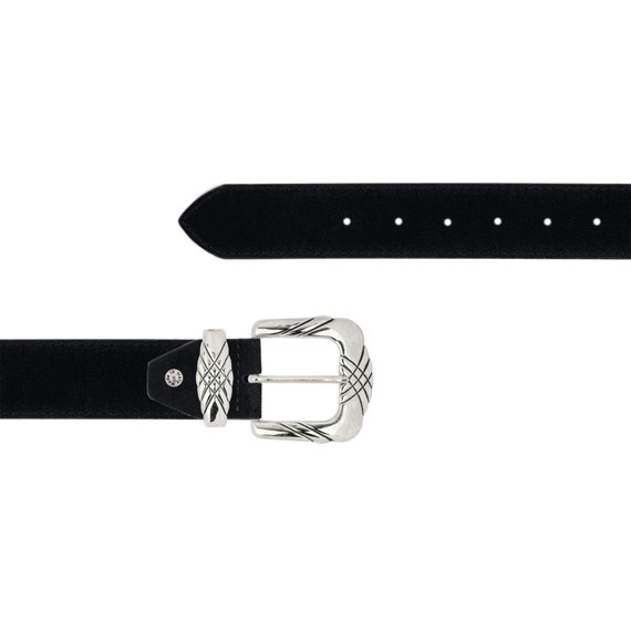 Western Exclusive Womens Belt Black Suede With Silver Buckle  display picture 3