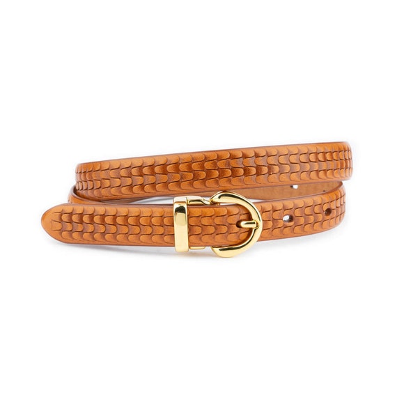 Elegant Gold and Brown Women\'s Belt Buy Stylish Womens Brown Belt Gold Buckle Real Leather 2.0  main image 3