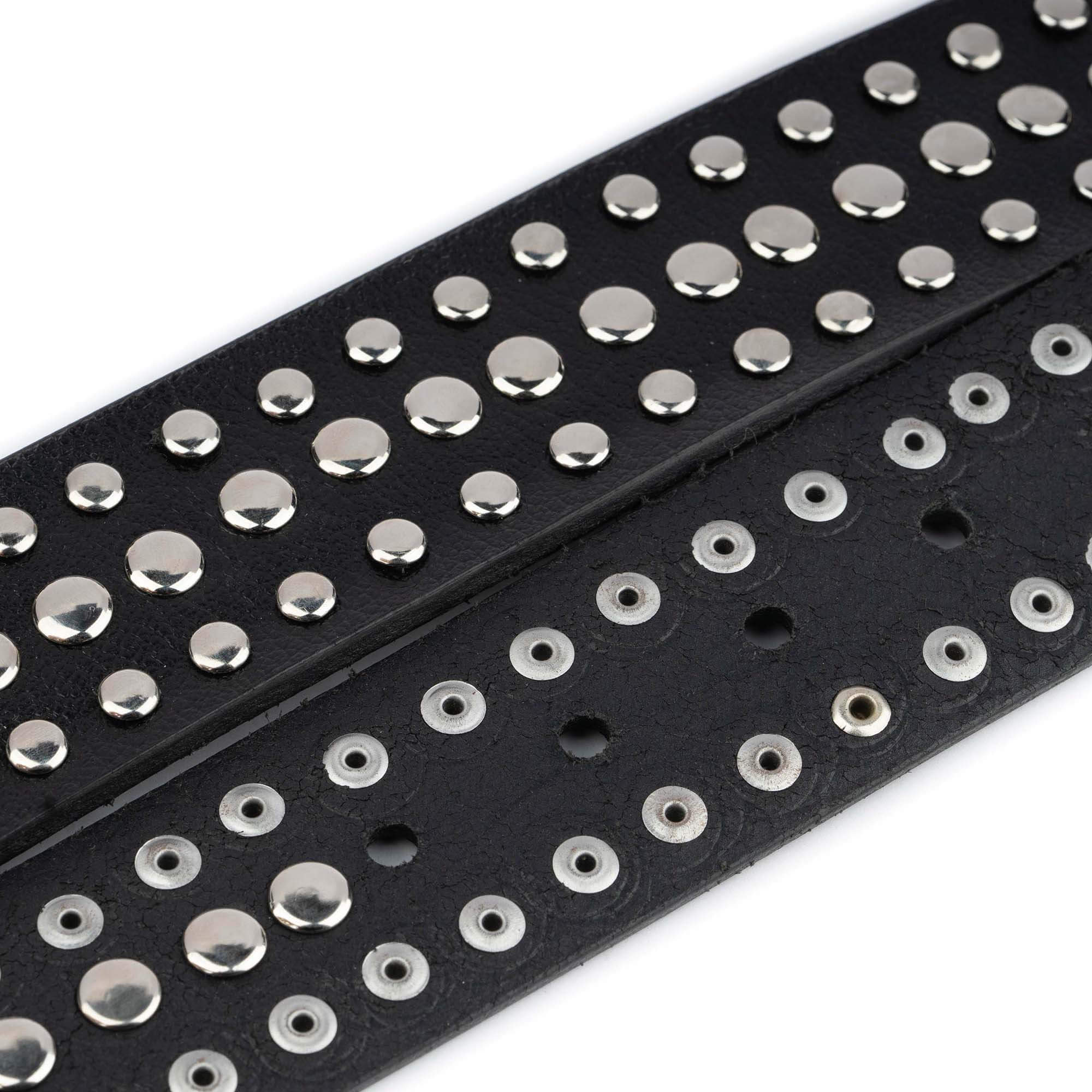 Cintura borchiata con rivetti punk, in pelle PU, ferro da 125 cm