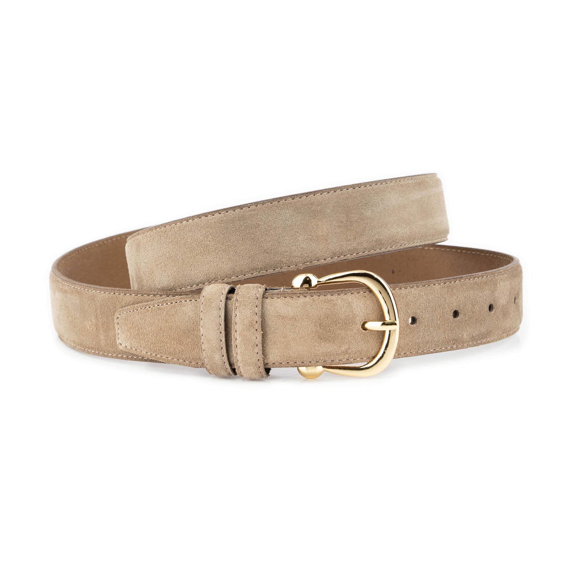 Taupe faux leather chunky gold tone buckle belt dg-42722501-2 main image 4