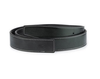 Correa De Cinturón De Cuero Vegano Negro Para Hebilla Reversible 38 Mm Con Agujero Correa De Cinturón De Cuero De Repuesto Para Vestido