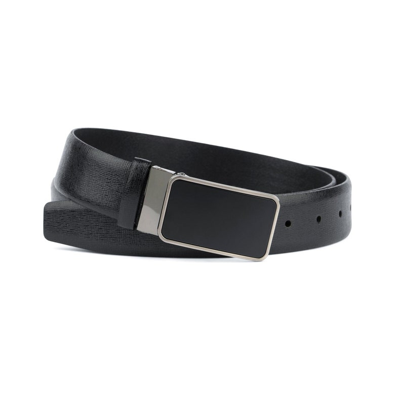 Black belt black buckle Black leather belt Saffiano mens belts Etsy