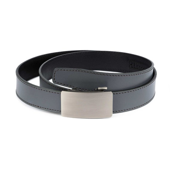 Black New Adjustable Shiny Metal Buckle Men's Casual Dress Leather Belt 