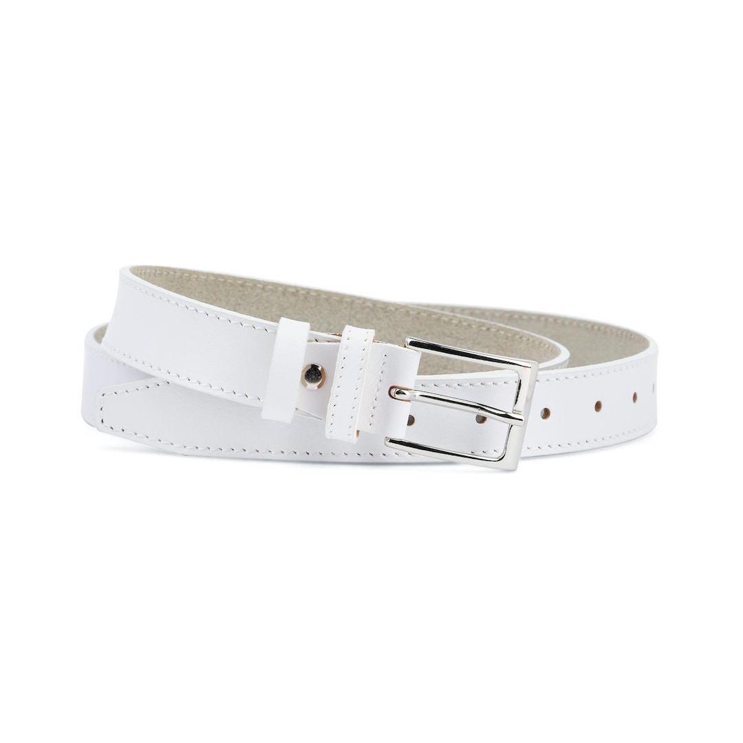 1 1/8 Mens White Leather Belt Belts for Men White Belt Golf Dress ...