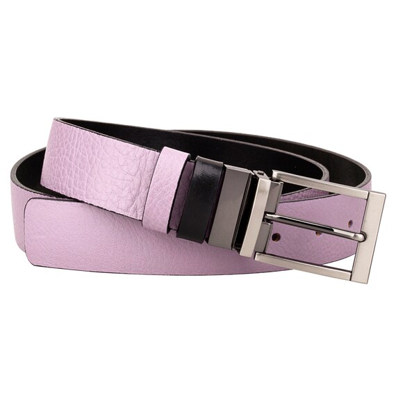 purple leather belt