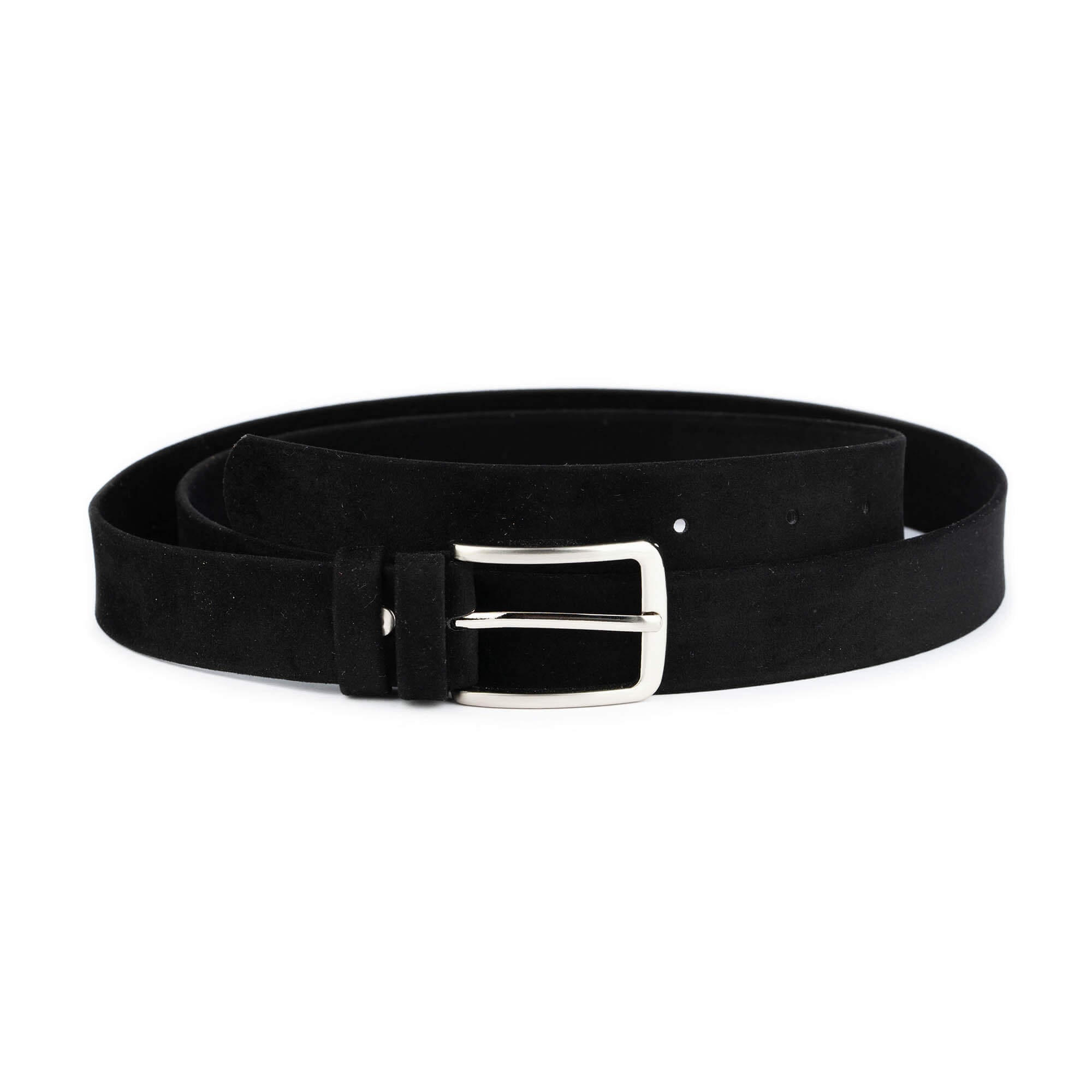 Black Velvet Belt for Women With Silver Buckle Dress Belt 