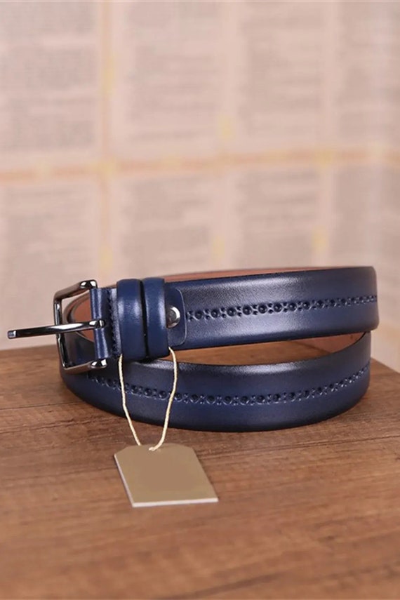 royal blue designer belt mens