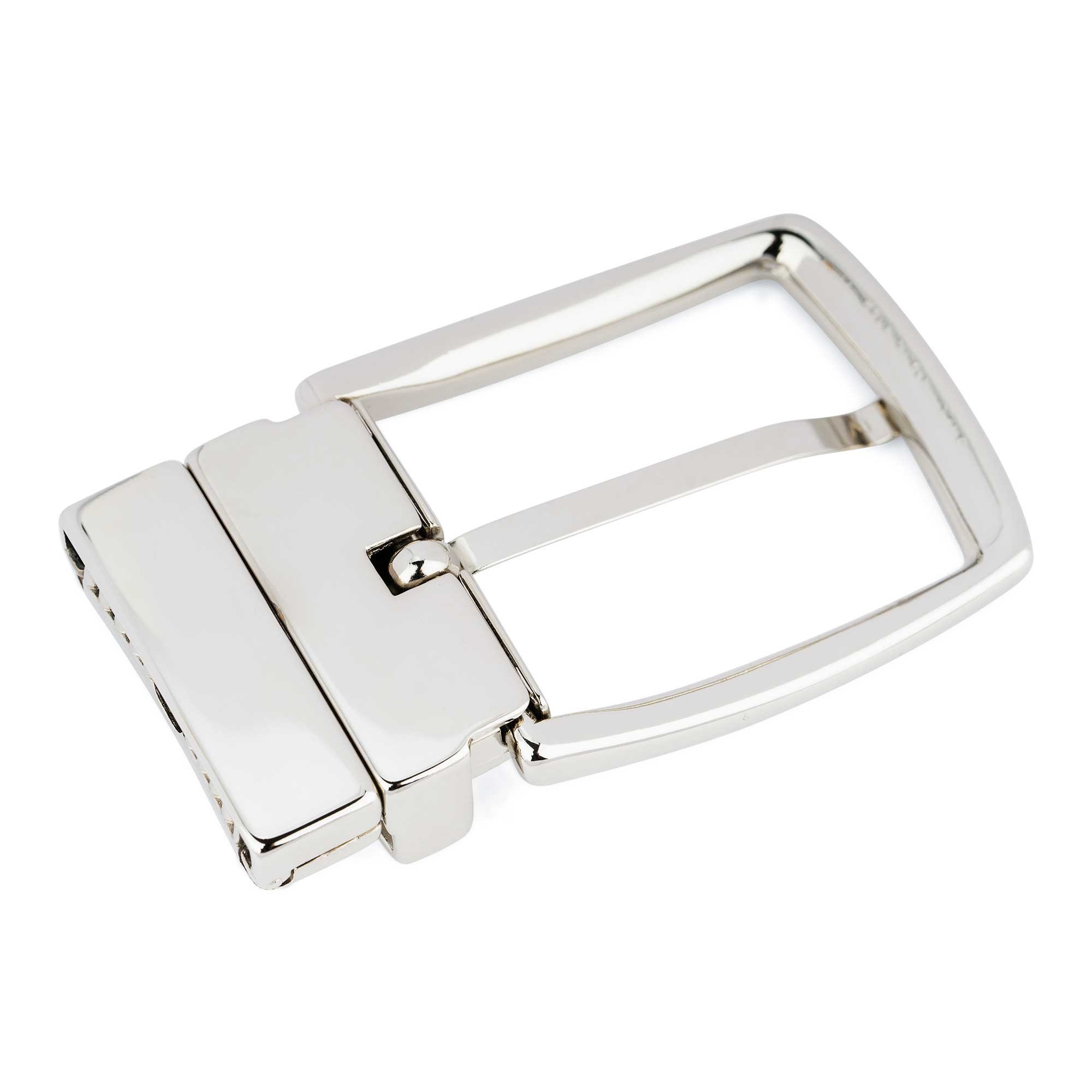 AlekssMovins Reversible Belt Buckle - Replacement Twist Buckle - 35 mm Mens Belts Buckle Clip - Satin Gray Clasp Belt Buckle - Two Sided Buckle