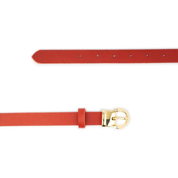 Roter Damen-Gürtel Aus PU-Leder – Schmal, Verstellbar, Länge Ca. 105 Cm, Für Kleider, Jeans & Röcke