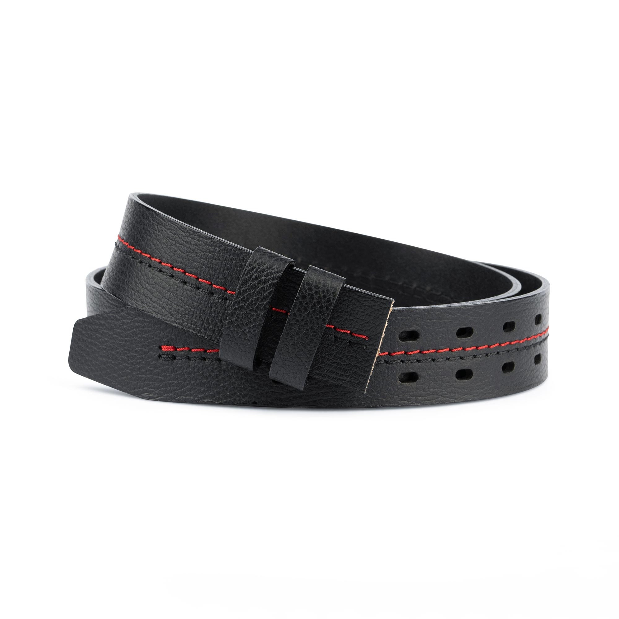 Double Prong Belt With No Buckle Black Mens Belts Men
