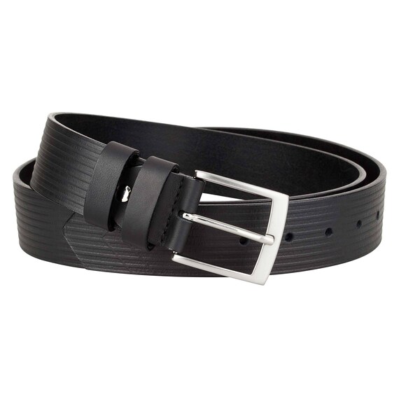 mens black soft leather belt