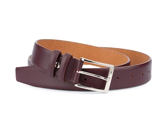 Burgundy belt Mens belts Leather belts for men Mens burgundy leather belt Genuine leather Best mens belts Solid leather belt no stitching