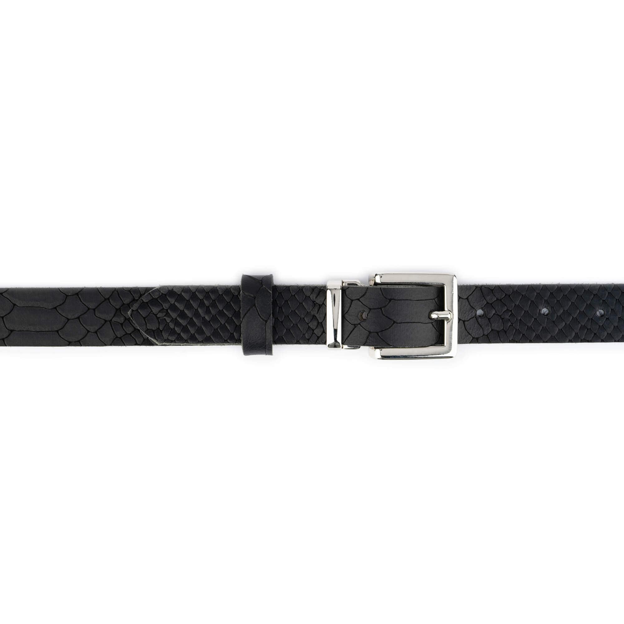 ??Elegant ELITE brand Silver & Black Women\'s Snakeskin Belt size L. Made in USA Women Faux Leather Snakeskin Print Black Silver Elastic Belt  main image 2