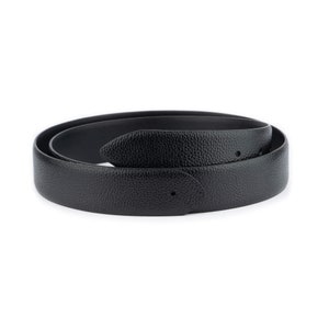 Black Pebble Leather Belt Strap Replacement Without Buckle Genuine Leather Adjustable Belt Strap With Hole For Buckle 35 Mm