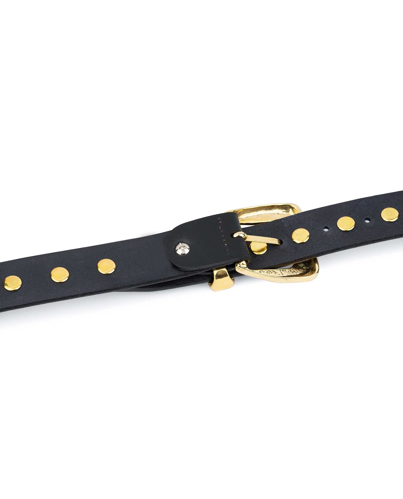 Gold Studded Belt Black Gold Studded Belt Studded Leather - Etsy UK