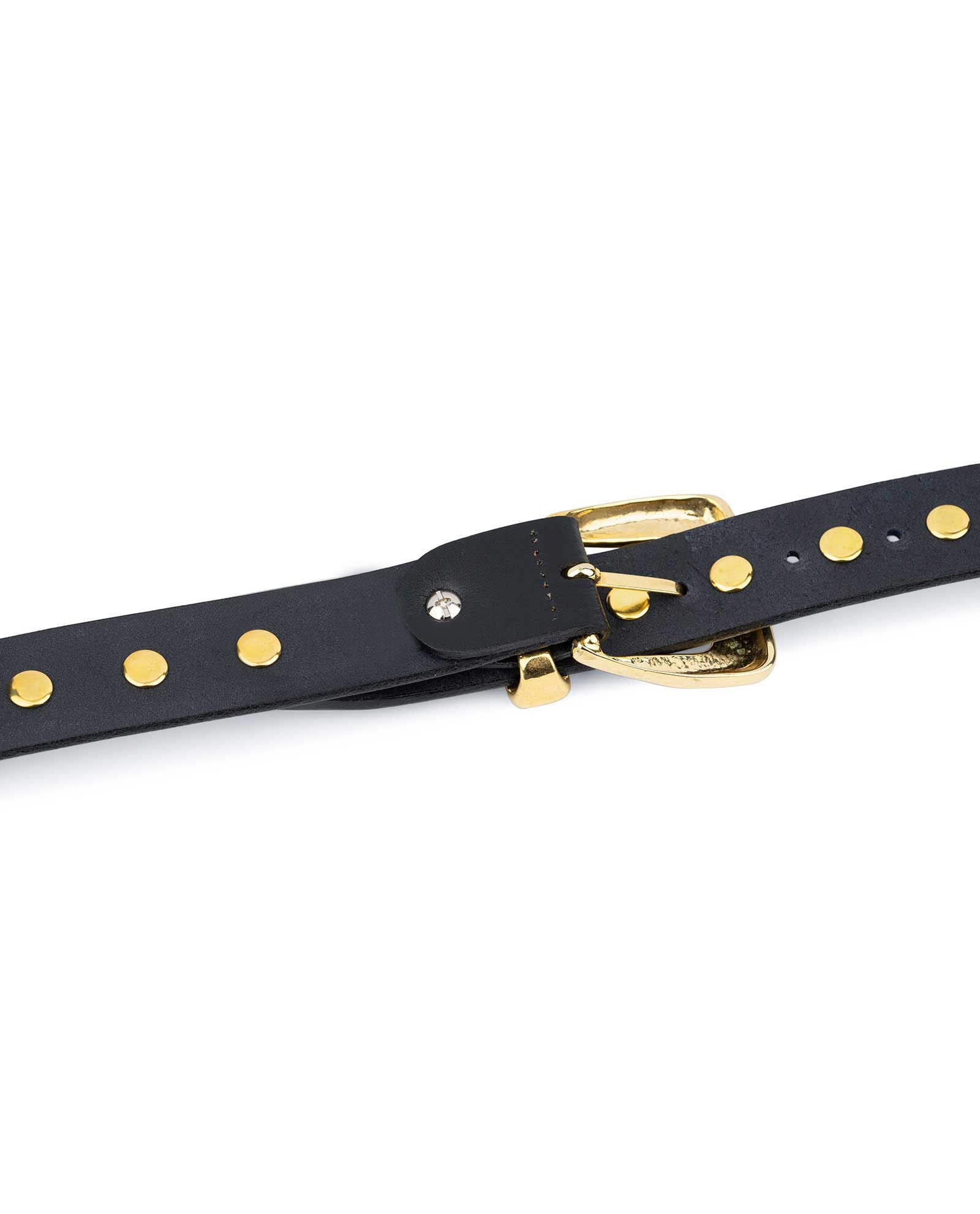 Gold Studded Belt Black Gold Studded Belt Studded Leather Etsy UK