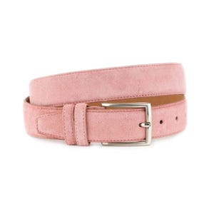 Pink Suede OBI Belt. Genuine Soft Leather Wrap Belt. Light
