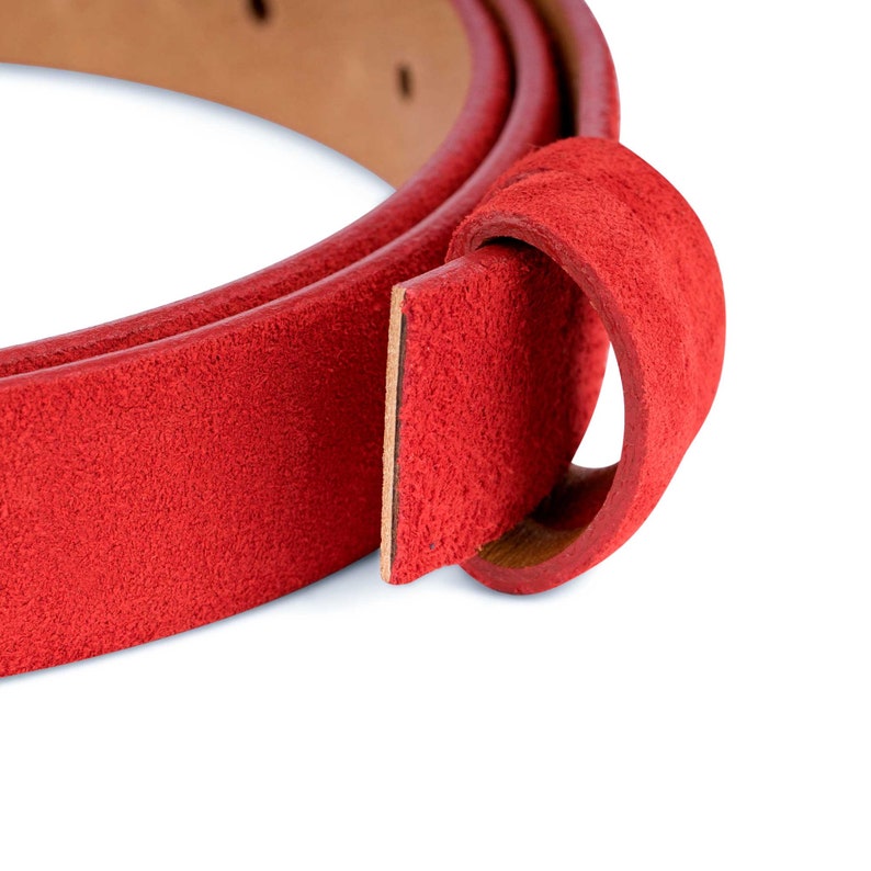 1 Inch Red Suede Leather Belt Strap Womens Belts Mens Belts Etsy Israel
